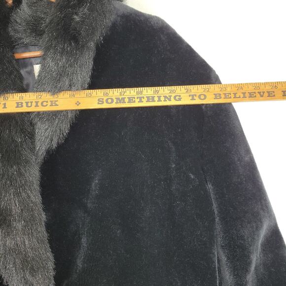 Vintage Dona Lucci Faux Fur Coat Womens 12 Black USA 70s Mob Wife Winter Fall - Picture 5 of 14